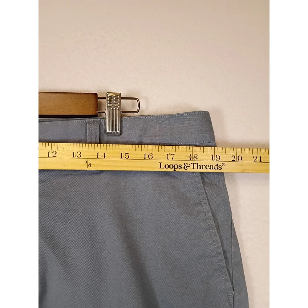 Preppy 14th & Union Mens 38 Blue Grey Slim Fit Stretch Cotton Chino Shorts